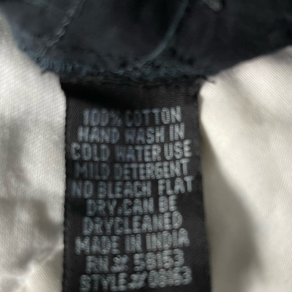 FREE SHIP. Slate blue fading to black top with embroidered accents and ties - Picture 4 of 7